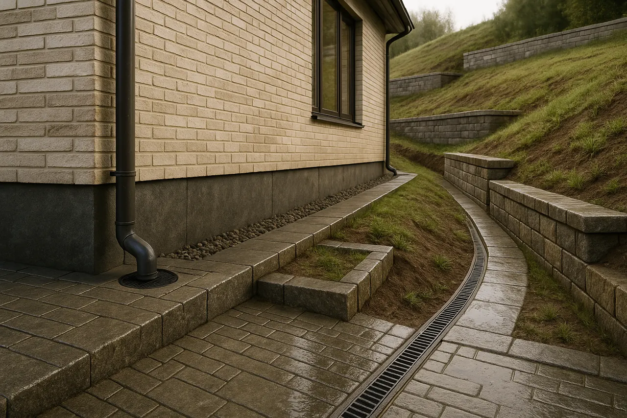 architectural_engineering_explainer: Подпорные стены удерживают грунт на участке, особенно на склонах. Они воспринимают значительные нагрузки и требуют правильного устройства: